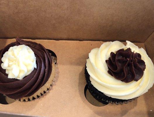 Gluten free and vegan chocolate and vanilla cupcakes  yum