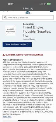 BBB alert for this 'business'