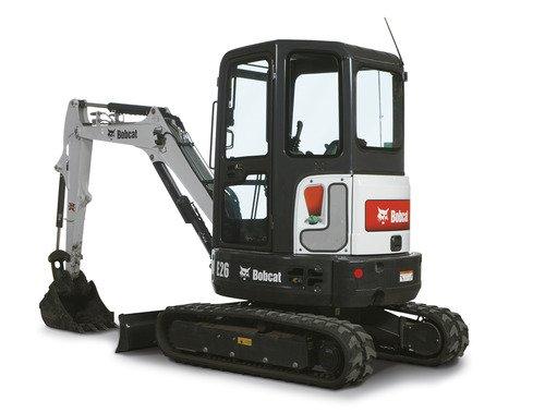 Bobcat E26 Mini Excavator. Digs to 8 feet depth.