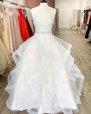 Gorgeous ball gown with illusion neckline