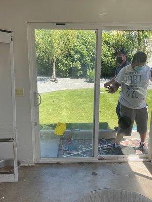 Installing new glass to my dog room / sun room