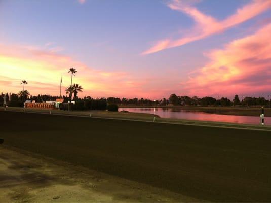 CalExpo racetrack at dusk.