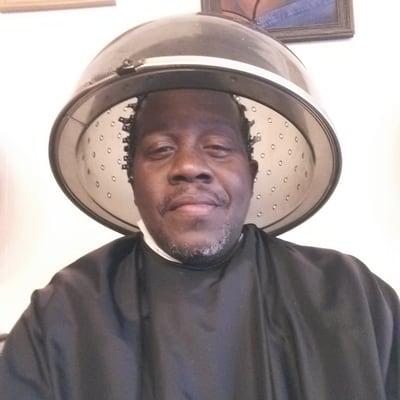 Me under the dryer.