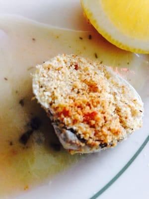 Baked clams to die for ask Nino to make the lemon and butter sauce on the side!