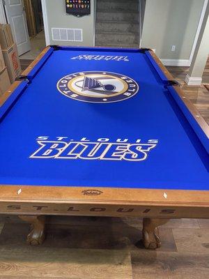 Pool table, custom felt