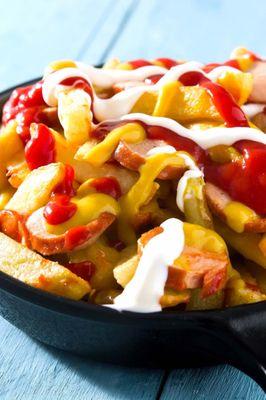 Salchipapas
 Sausage with french fries.