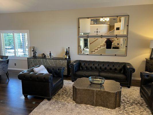 Black & Gold Credenza & Mirrors