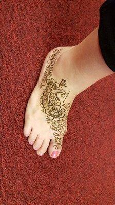 Henna tattoo on foot