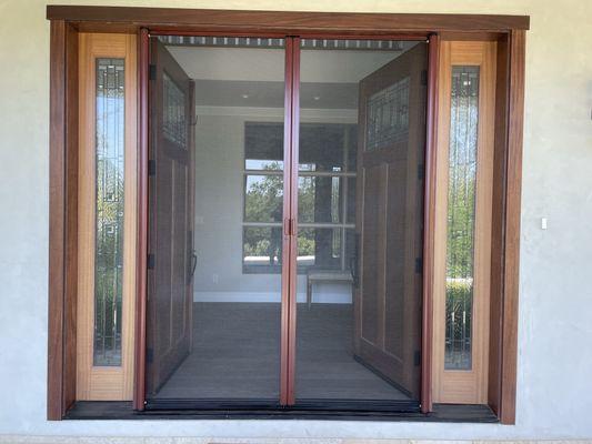 French retractable screen door