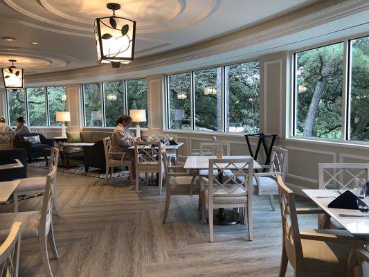 Upstairs dining area overlooking the beautiful garden and grounds