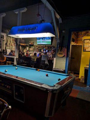 View of the bar, burger window in back