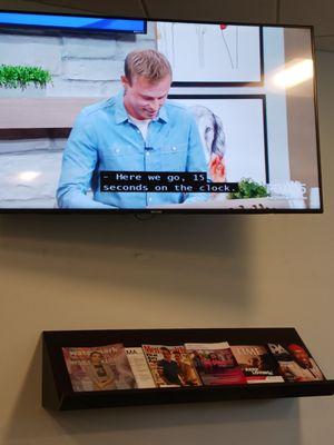 TV & reading material in main waiting room