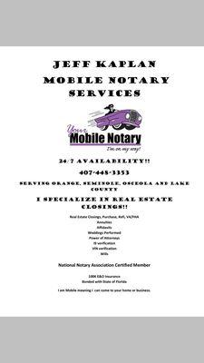 Jeff Kaplan Mobile Notary Services