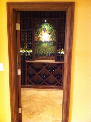 Atlanta wine cellar with artwork