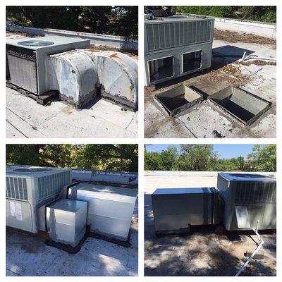 Rooftop unit replacement with new plenums.