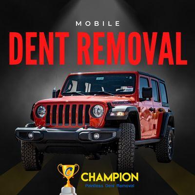 Your quick and cost-effective solution for vehicle dent repairs!
 www.championdentremoval.com
 We Come To You! 702-970-0909