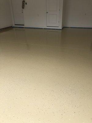 Finished beige color epoxy floor