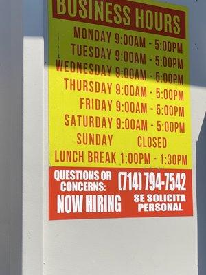 Recycling center hours