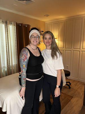 Massage therapist Emma & esthetician Amber