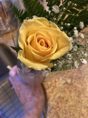 Yellow friendship rose that I left at the grave today of a dear friend I wish I could've brought home with me but I couldn't.