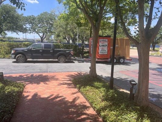 Random trucks blocking the entrance could not fit my car through to park to look as a new resident