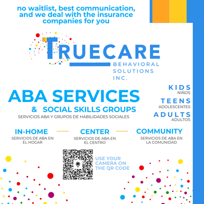 We offer ABA services for Autism, ADHD, Down Syndrome, and developmental challenges and behavioral support. No waitlist, and we call back.