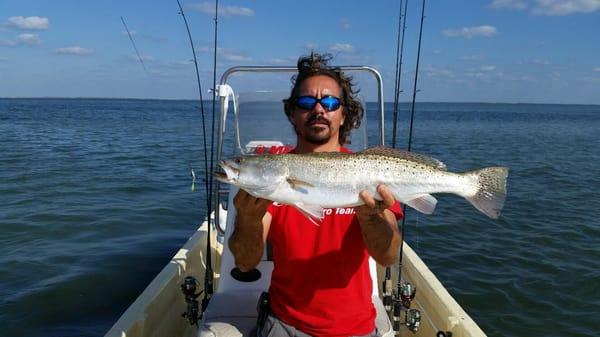 Capt. Paco Hinojosa with a nice trout