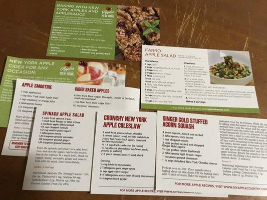 Apple recipe cards