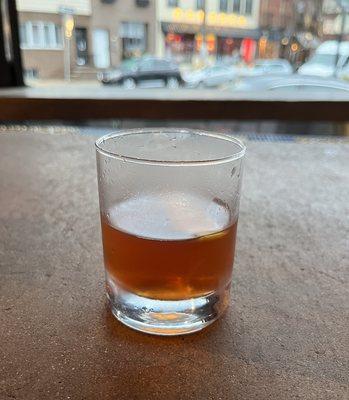 Sazerac - I love the view out of the window across the bar.