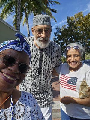 Raining Deer, Dinizulu Gene Tinnie and Florene Lithcutt Nichols at Williams Park, Overtown-Miami.