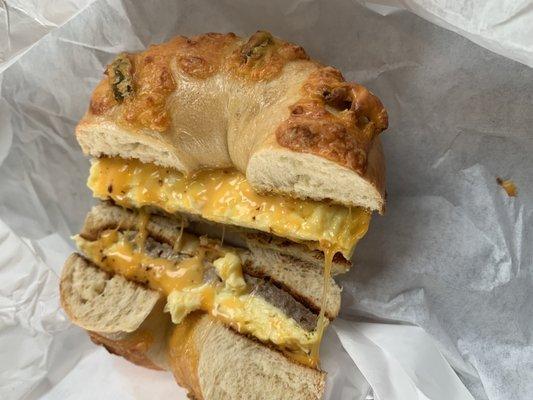 Jalapeño bagel sandwich