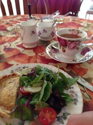 Quiche and salad to start royal high tea