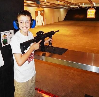 Shooting fun for all ages on the shooting ranges at Frontier Firearms in Kingston TN near Knoxville.