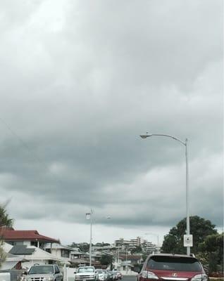 A Monday afternoon- "pregnant" clouds are signaling rain