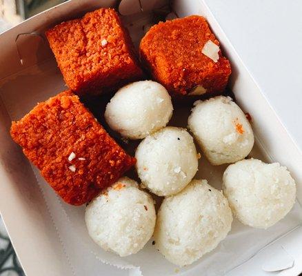 Gajar Ki Burfi (Carrot Burfi) & Dry Rasgulla