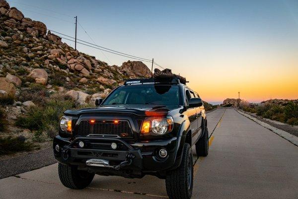 Stoked with my truck's audio system upgrade and lighting upgrade during a road trip back to Southern California and Arizona