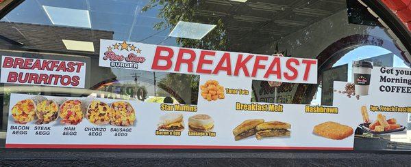 Breakfast menu