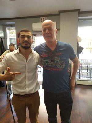 Bruce Willis visited Gotham City Barbershop today!