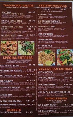 Menu side 2