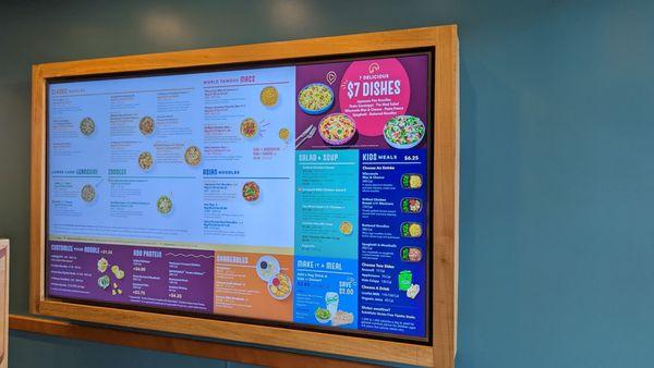 menu board in the order line