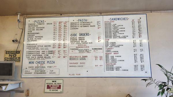 Menu as of 8/14/24