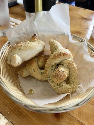 Buttery garlic knot rolls!