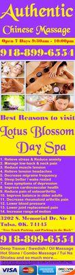 Best reasons to visit Lotus Blossom Day Spa, manage pain, reduce tension and stress, Asian Massage, Sports Massage or Swedish Massage.