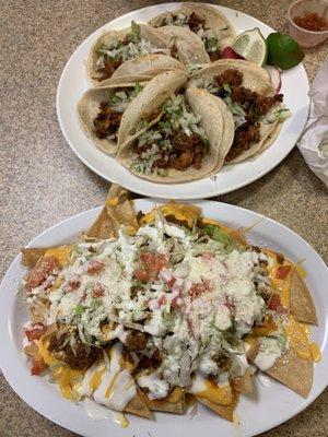 Nachos and street tacos