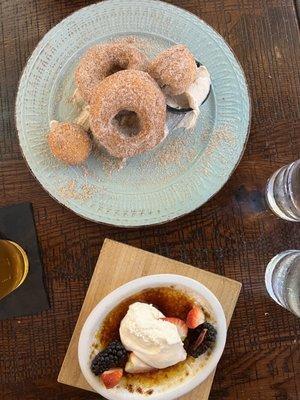 Cinnamon Donuts with cinnamon  and cream brûlée