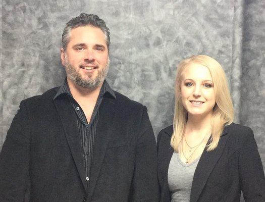 This is Aaron Cearley (left). Owner and cosmetologist. Lindsey Hubler (right). Nail technician.