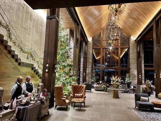 Main lobby w hot chocolate bar