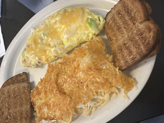 Denver Omelet with Hash Browns