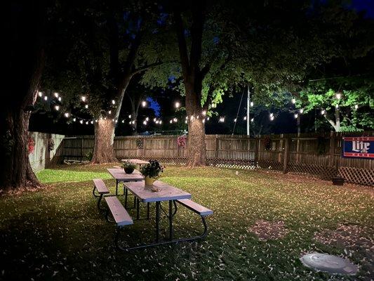 Check out The Yard! Cornhole and connect four! Plenty of seating and a nice relaxing place to have a drink and chill!