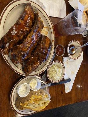 Beef ribs were huge and tasty